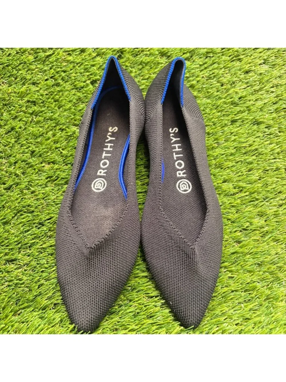 Rothy's The Point Womens Size 8 Black Casual Classic Slip On Ballet Flats Shoes